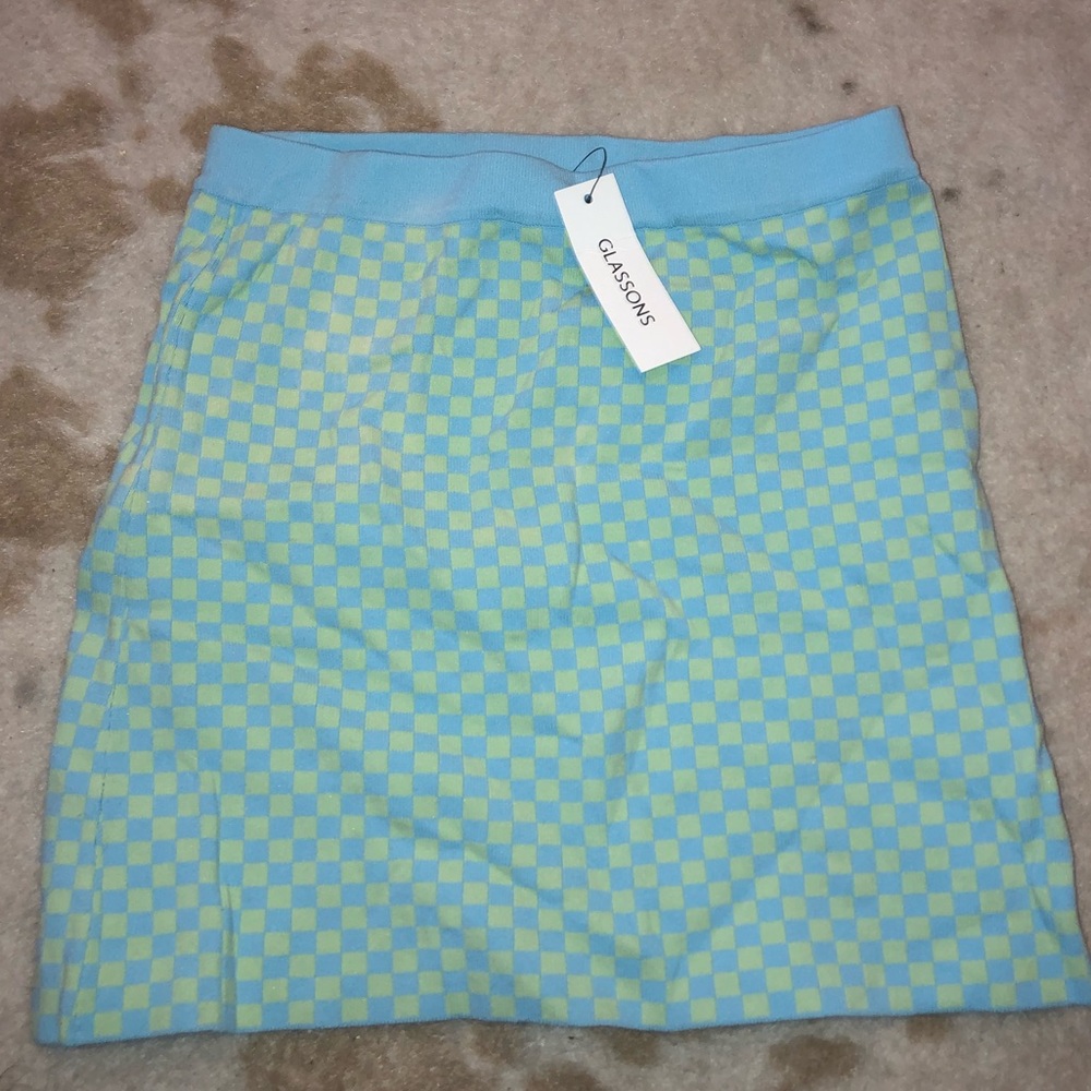 NWT GLASSONS CHECKERED MINI SKIRT